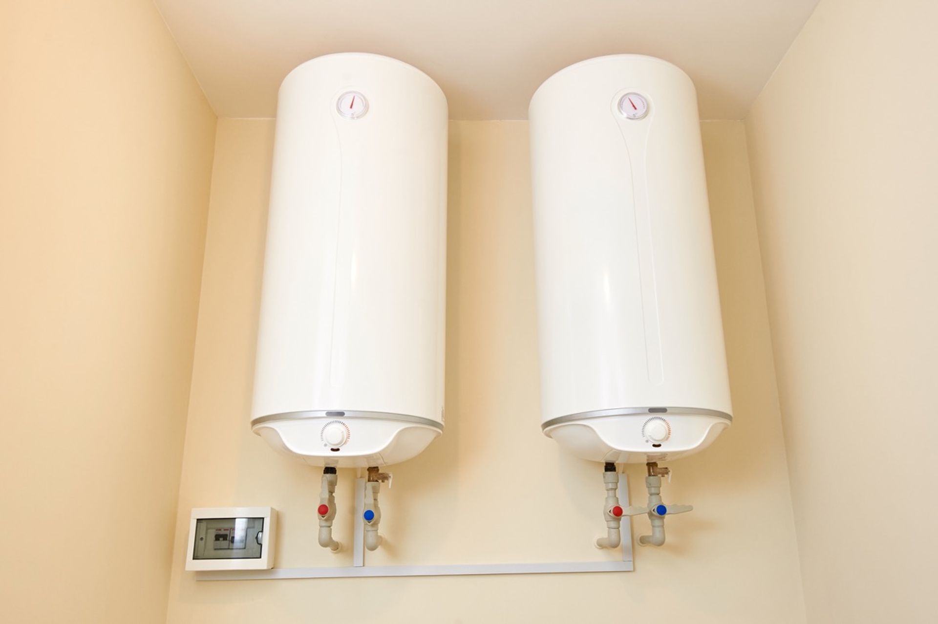 Two Electric Water Heaters On The Wall Home Wall 2023 11 27 05 24 58 Utc